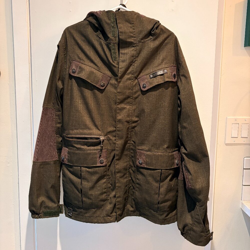 Ronin Coat Men's Medium Full Zip Hooded Green